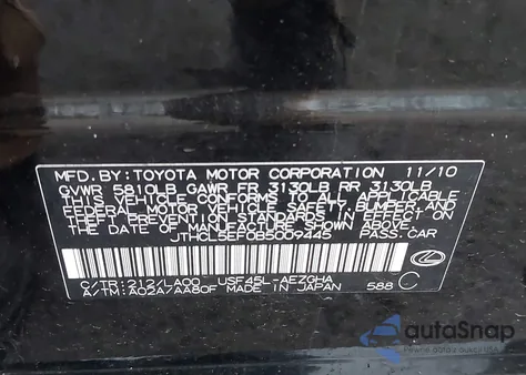 2011 Lexus Ls 460 z USA, uszkodzony, nr VIN JTHCL5EF0B5009445